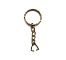 Anahtarlık Halkası, Halka + Zincir + Üçgen, 24mm, Antik, 1000 Adet