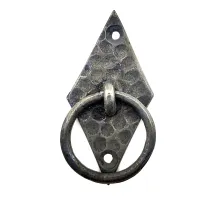 Antika Tarz Dekoratif Pirinç Dik Baklava Halka , Mobilya Kulbu - 82x41 mm, Oksit