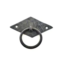 Antika Tarz Dekoratif Pirinç Yan Baklava Kapı Kulbu - 41x82 mm, Oksit