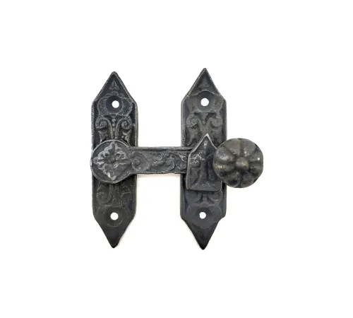 Antika Tarz Dekoratif Pirinç Kapı, Pencere Mandalı - 86x72 mm, Oksit