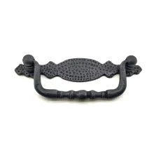 Antika Tarz Dekoratif Pirinç Dövme Sallantı Kapı Kulbu - 43x118 mm, Oksit