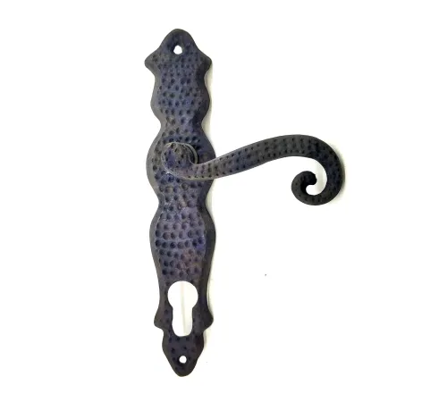 Antika Tarz Dekoratif Pirinç Ferforje Oda Kapı Kolu - 210x43 mm, Oksit Antika Tarz Dekoratif Pirinç Ferforje Oda Kapı Kolu - 210x43 mm, Oksit