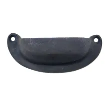 Antika Tarz Dekoratif Pirinç Düz Tas Mobilya Kulbu - 37x87 mm, Oksit