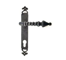 Antika Tarz Dekoratif Pirinç Burma Banyo Kapı Kolu - 247x35 mm, Oksit