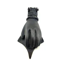 Antika Tarz Dekoratif Pirinç El Kapı Tokmağı, Taktak - 167x75 mm, Oksit