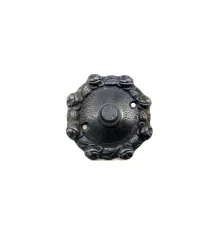 Antika Tarz Dekoratif Pirinç Güllü Kapı Zili - 75mm, Oksit