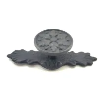 Antika Tarz Dekoratif Pirinç Çiçek Düğme - 27x70 mm, Oksit