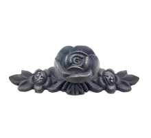 Antika Tarz Dekoratif Pirinç Gül Düğme - 30x100 mm, Oksit