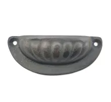 Antika Tarz Dekoratif Pirinç İstiridye Tas Mobilya Kulbu - 37x87 mm, Oksit