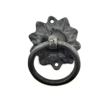Antika Tarz Dekoratif Pirinç Çiçek Mobilya Kulbu, Kapı Kilit Halkası - 50mm, Oksit