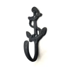 Antika Tarz Dekoratif Pirinç Halatlı, Çapa, Denizci, Gemici  Askı - 95x42mm,  Oksit