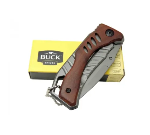 Buck X61 Ahşap Çakı 15,5 cm Manuel, Kemerlikli