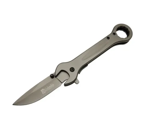 Columbia 8000B Anahtar Görünümlü Siyah Kamp Çakı 19 cm - Otomatik, Metal Sap