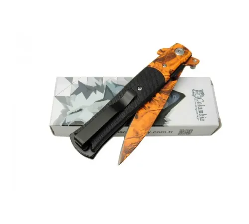 Columbia FST-5001 Turuncu Çakı 22 cm Manuel, Kemerlikli