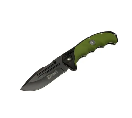 Columbia FST4008-B Oluklu Siyah Kamp Çakı 22 cm - Otomatik