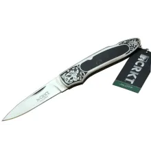 CRKT CR 0128 KHV Kamp Çakı 18 cm - Metal Desenli Sap, Kılıflı, Kutulu