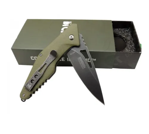 Crkt Dıvısıon 4415 GRN Kamp / Outdoor Çakı 21 cm - Yarı Otomatik, Kemerlikli, Kutulu