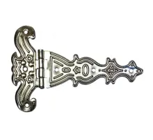 Dekoratif, Sac Tek Kuyruklu Menteşe - 69x102 mm, Büyük, Nikel, 100 Adet