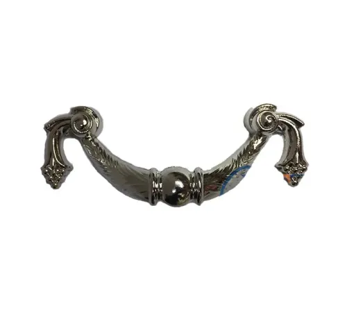 Dekoratif Zamak Üzümlü Kulp - 64mm, Nikel, 1 Adet