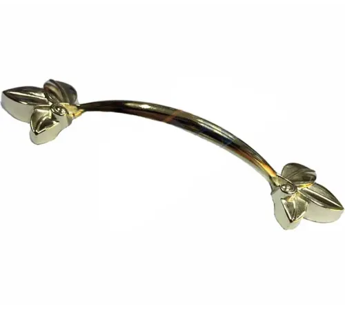 Dekoratif Zamak Yaprak Kulp - 96mm, Sarı, 1 Adet Dekoratif Zamak Yaprak Kulp - 96mm, Sarı, 1 Adet