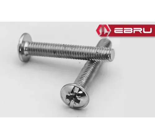 Yuvarlak Yıldız Başlı RYSB Kulp Vidası, Civata M4x30 - 50 Adet