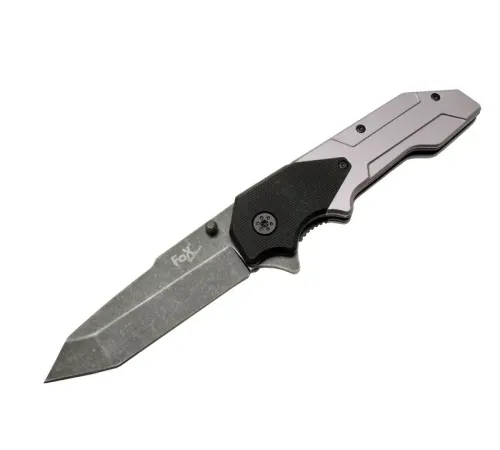 Fox A9 Gri Tanto Kamp Çakı 21cm- Yarı Otomatik, Kemerlikli Fox A9 Gri Tanto Kamp Çakı 21cm- Yarı Otomatik, Kemerlikli