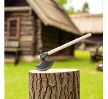 Kayı (IYI) Damgalı Nacak, Ay Balta – Çekiç Başlı, Küçük Boy, Ahşap Saplı 40 cm