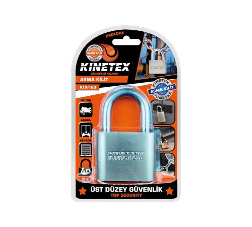 Kinetex 40mm Asma Kilit | Sertleştirilmiş Çelik Kelepçeli Çok Amaçlı Kilit