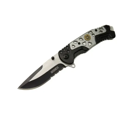 Lanmark MX10 Gri Testereli Outdoor Çakı 21 cm - Otomatik, Perçinli