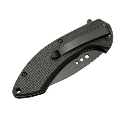 Mtech 4215 Kırmızı Kamp Çakı 20cm- Yarı Otomatik, Kemerlikli, Oluklu
