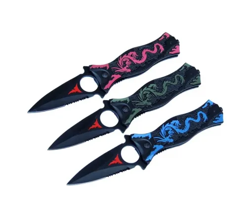 PA0210 Parmak Delikli Testereli Koleksiyon Çakı 20,5 cm - Plastik Sap