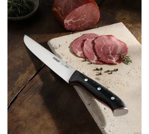 Pirge 32103 Elite Kurban, Kasap Bıçağı 19 cm - Kahverengi Perçinli Kompozit Sap