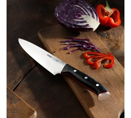 Pirge 32160 Elite Şef Bıçağı 19 cm - Perçinli Kahverengi Kompozit Sap