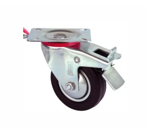 Servis Tekeri - Frenli Tablalı Siyah Döner - Çap 80 mm Servis Tekeri - Frenli Tablalı Siyah Döner - Çap 80 mm
