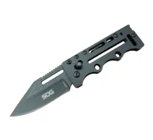 SOG AC77BK Siyah Yaprak Kamp Çakı 15 cm - Metal Sap, Kılıflı