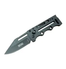 SOG AC77BK Siyah Yaprak Kamp Çakı 15 cm - Metal Sap, Kılıflı