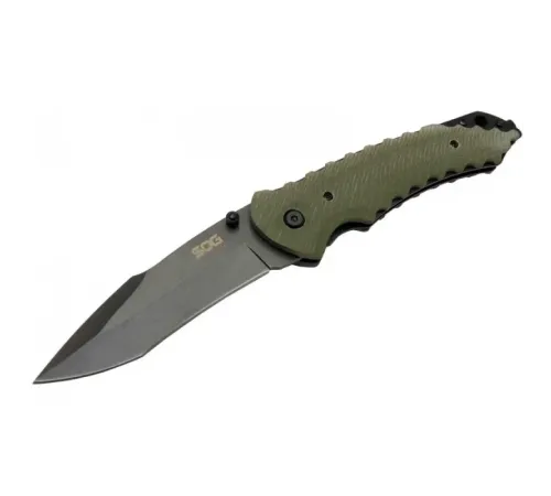 Sog Kiku Çakı Haki 22 cm Deri Kılıf , Kemerlikli