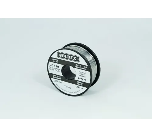 Soldex 30-70 Lehim Teli 200 Gr 1,6 mm Sn:30 - Pb:70