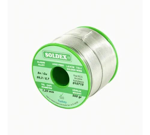 Soldex SCN100 Gümüşsüz Özel Alaşım Lehim Teli 500 Gr - 0.75 mm