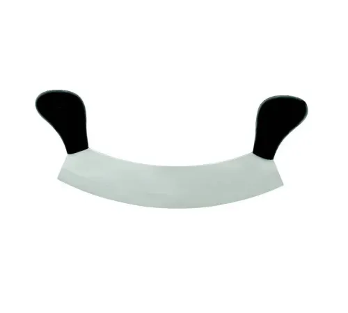 Ündeğerli Bursa Paslanmaz Çift Saplı Pizza Satır, Zırh Bıçağı 25 cm