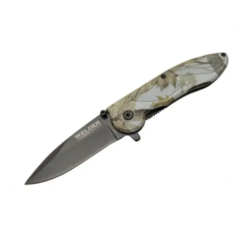 Welder Çakı Yaprak Desenli 19,5 cm Yarı Otomatik , Kemerlikli