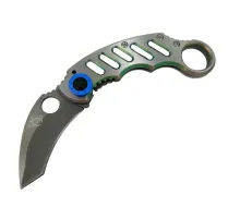 X05BL Gümüş Karambit 17 cm - Metal Saplı, Manuel