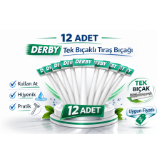 Derby Tek Bıçaklı Tıraş Bıçağı Avantajlı Paket Seçenekleri 12 ADET