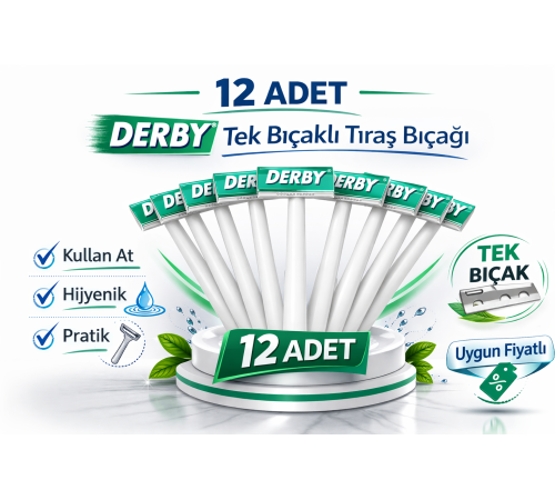 Derby Tek Bıçaklı Tıraş Bıçağı Avantajlı Paket Seçenekleri 12 ADET