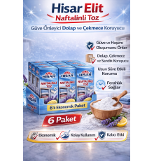 Hisar Elit Naftalinli Toz Güve Önleyici Dolap ve Çekmece Koruyucu 6 Adet