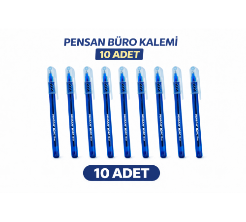 Pensan Büro Tükenmez Kalem 1.0 mm Mavi 10 Adet