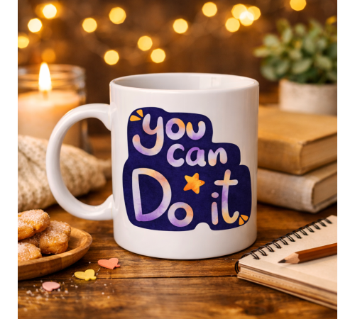 You Can Do It Motivasyon Kupası MODEL 132 – İlham Veren Tasarım, Porselen Kupa, Ofis & Hediye Kupası