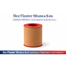 Bez Flaster 10 cm x 5 m Sabitleyici Tıbbi Bant Kahverengi Bez Flaster Güçlü Yapışkanlı 1 Adet