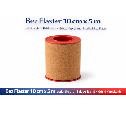 Bez Flaster 10 cm x 5 m Sabitleyici Tıbbi Bant Kahverengi Bez Flaster Güçlü Yapışkanlı 1 Adet