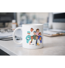 Sağlık Çalışanları Temalı Porselen Kupa MODEL 166 – Doktor Hemşire Tasarımlı Hediye Kahve Kupası – Sağlıkçıya Anlamlı Hediye